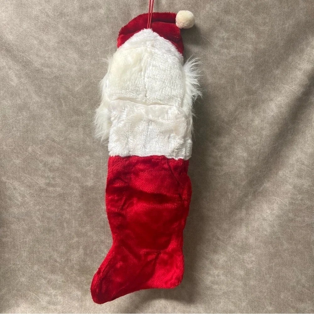 Vintage 80’s Santa Plush Christmas Stocking Velvet 22.5